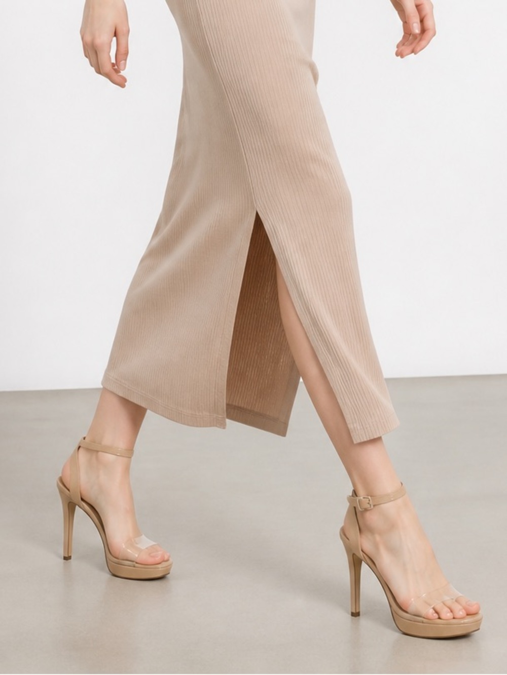 Steve Madden Leave1 Clear High Heel Dress Sandal